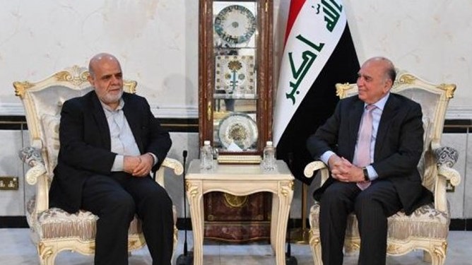 وزیر خارجه عراق و سفیر ایران در بغداد دیدار کردند