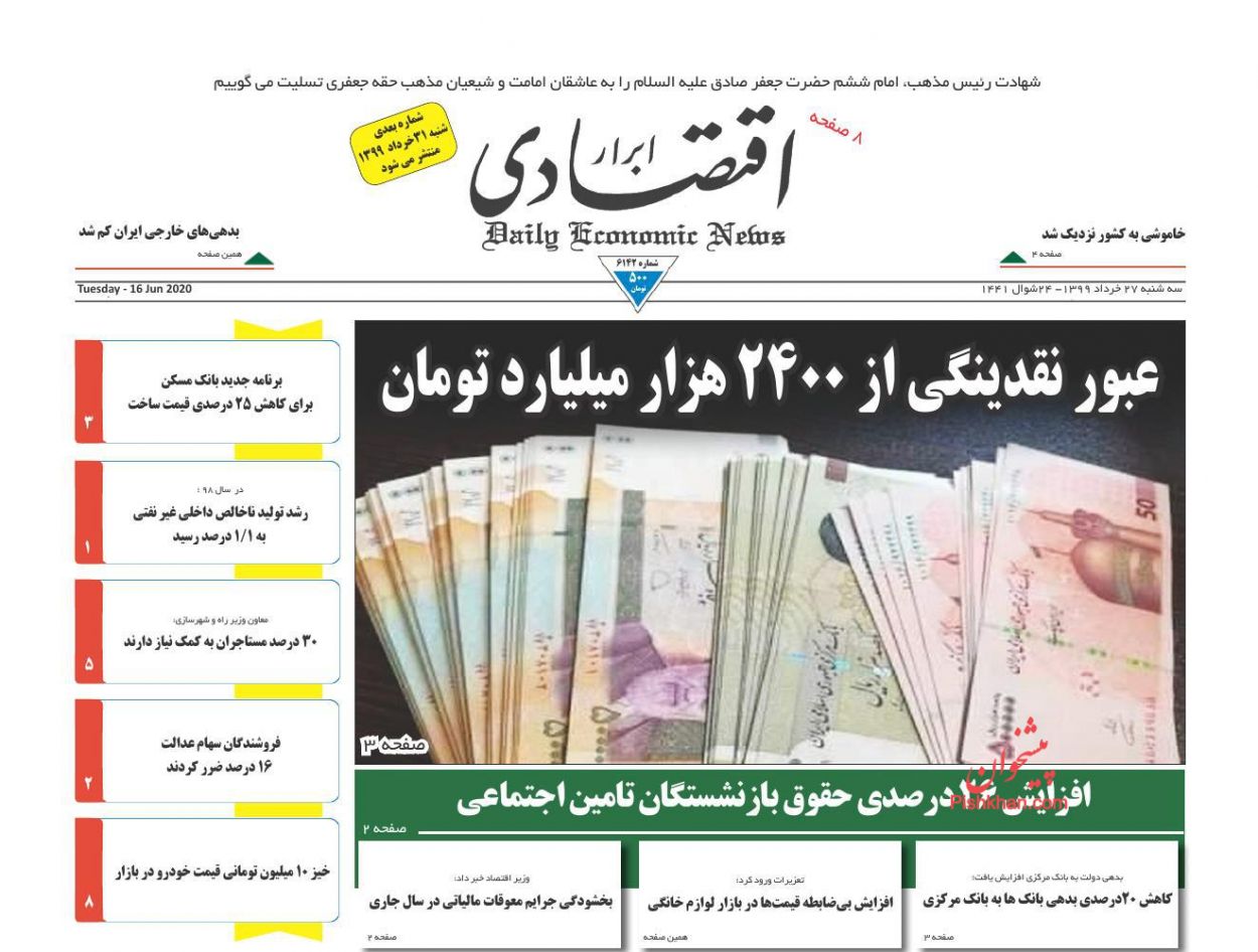 بازگشت نقدینگی از خودرو به بورس/ ۴ تصمیم برای کاهش قیمت مسکن/ عبور نقدینگی از ۲۴۰۰ هزار میلیارد تومان