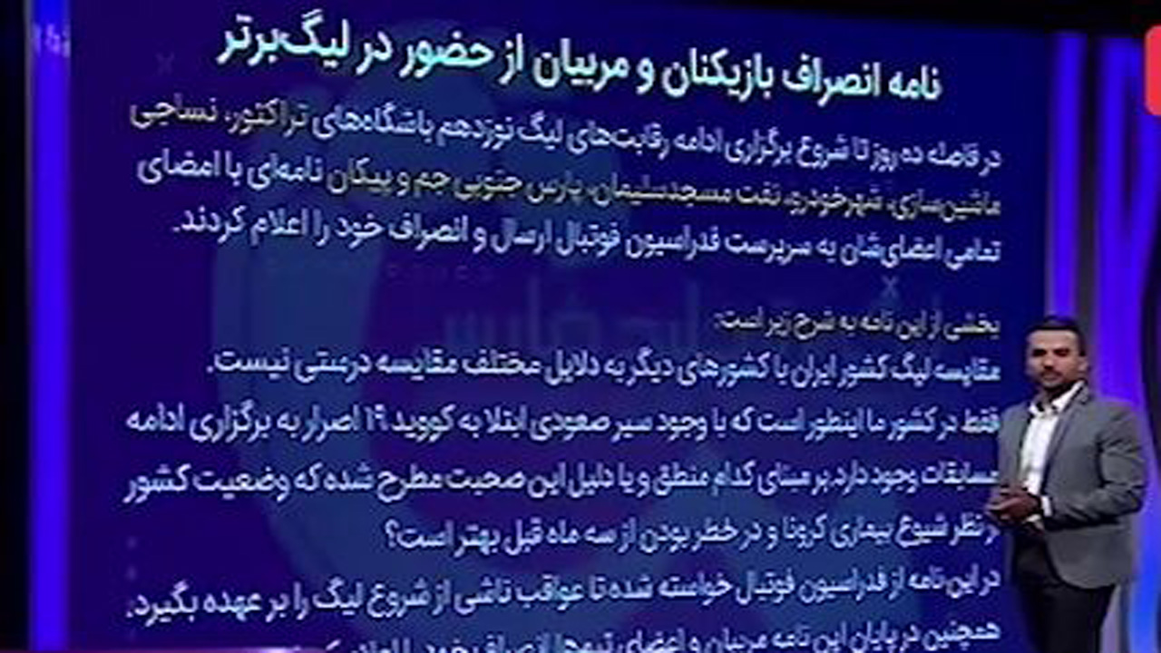 صحبت‌های سهیل ‌مهدی در خصوص انصراف بازیکنان از لیگ برتر + فیلم
