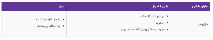 استخدام بازاریاب در یک شرکت بازرگانی معتبر