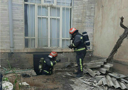 مهار آتش سوزی در طبقه منفی منزل مسکونی
