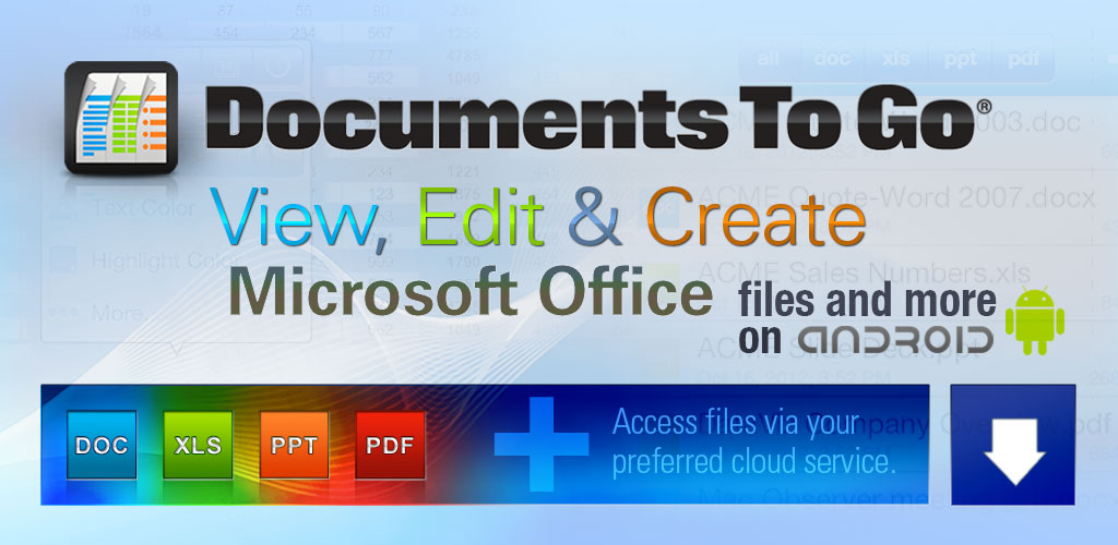 دانلود Docs To Go &ndash; Free Office Suite Full 4.00 &ndash; آفیس قدرتمند اندروید