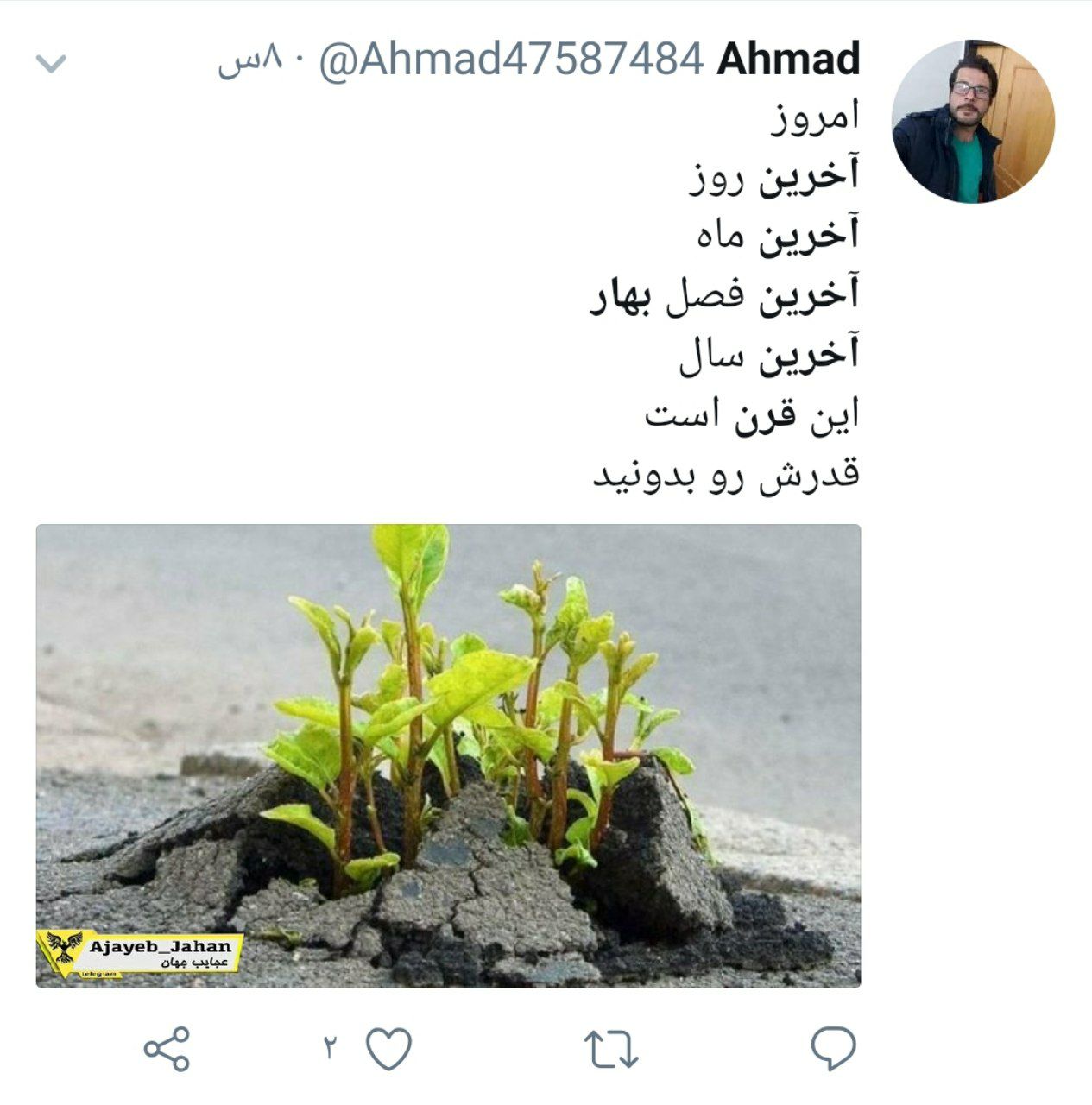 واکنش کاربران توئیتر به آخرین بهار قرن سیزده؛