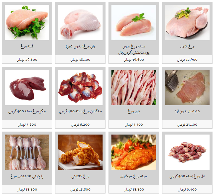 قیمت مصوب هر کیلو گوشت مرغ در میادین میوه و تره بار