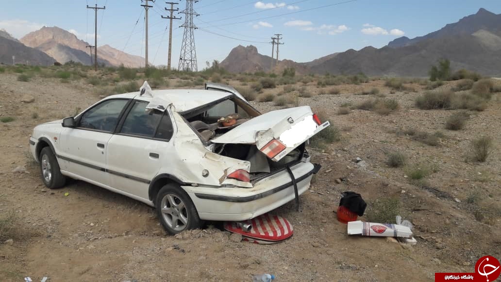 امداد رسانی به مصدومان حادثه واژگونی سمند در محور تفت_ابرکوه