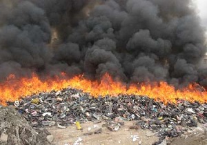 دست آتش از جایگاه دفن زباله گتوند کوتاه شد