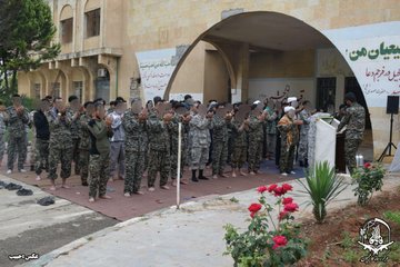 برگزاری نماز عید فطر رزمندگان فاطمیون در حلب