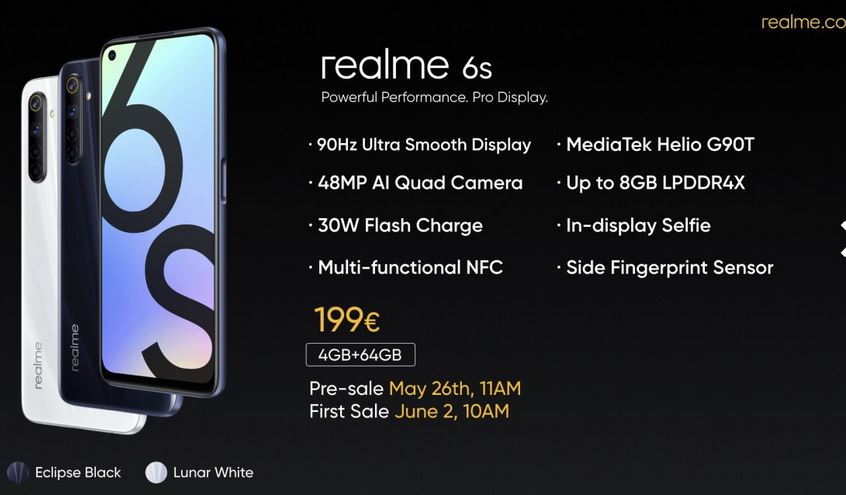 تلفن هوشمند Realme 6s با تراشه Helio G90T رونمایی شد