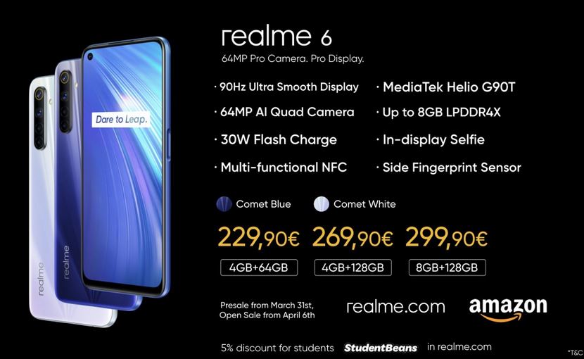 تلفن هوشمند Realme 6s با تراشه Helio G90T رونمایی شد