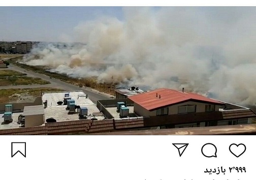 آتش&zwnj;سوزی اراضی اطراف کاخ مروارید+عکس
