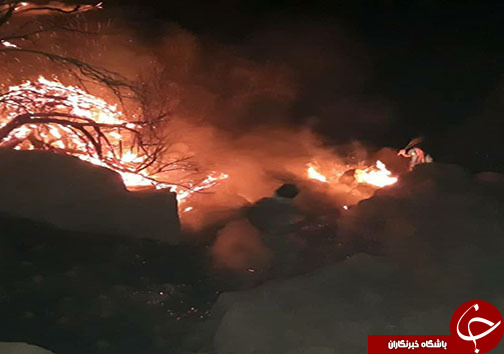 رعد و برق کوه&zwnj;های تنگ چوگان را به آتش کشید/آتش مهار شد + تصاویر