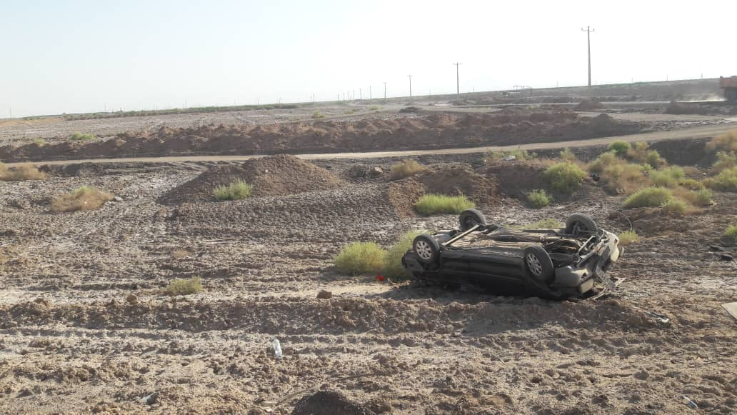 واژگونی خودرو در محور بافق