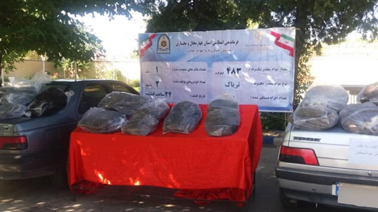 کشف ۴۸۳ کیلوگرم تریاک در محور بروجن به لردگان