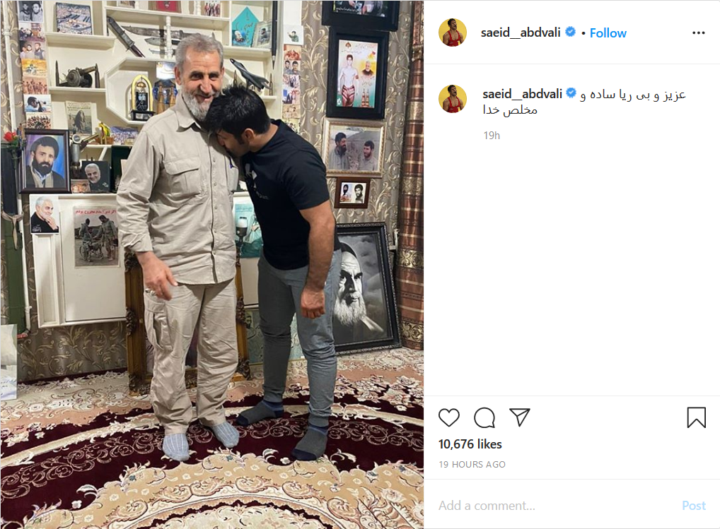 رعایت دستورالعمل&zwnj;های بهداشتی توسط سردار آزمون/ کالدرون: مهمان&zwnj;نوازی ایرانیان مرا غافلگیر کرد/ دیدار کشتی&zwnj;گیر معروف با سردار دوران دفاع مقدس