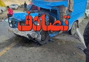 تصادف مرگبار در اتوبان قم تهران /راننده وانت نیسان جان خود را از دست داد