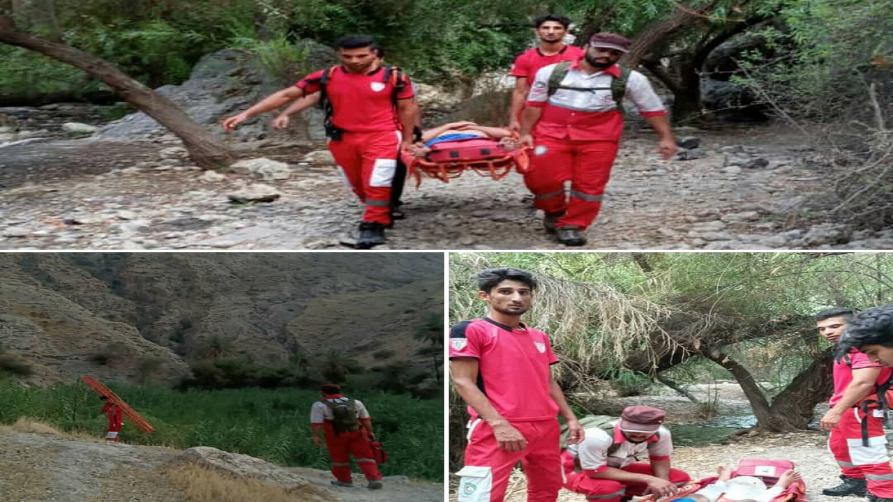 نجات گردشگر جوان در کوه‌های خاییز تنگستان