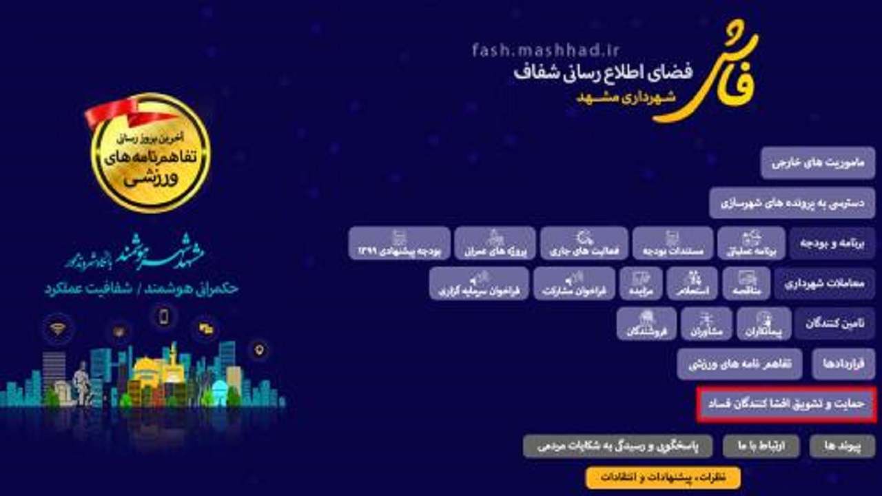 حمایت و تشویق افشاکنندگان فساد در سامانه فاش