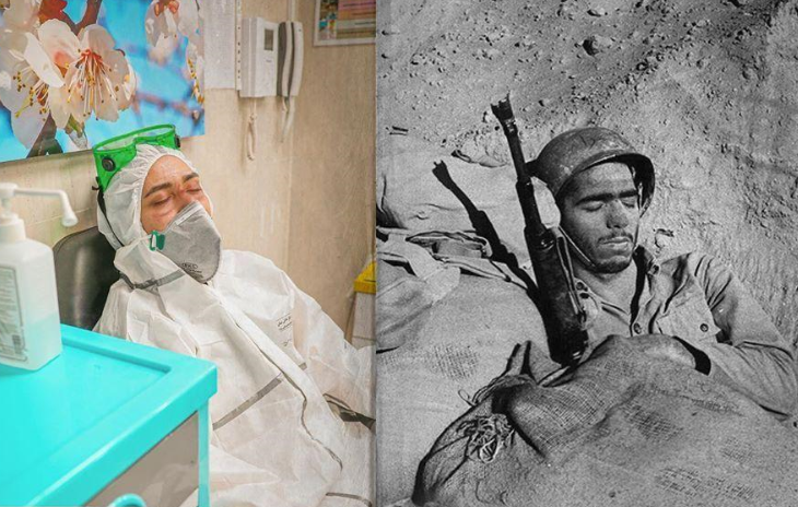 وقتی مدافعان سلامت جا پای مدافعان امنیت می‌گذارند + تصویر