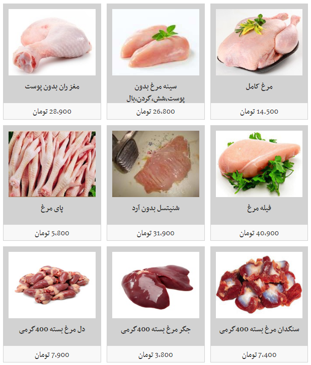 نرخ روز هر کیلو گوشت مرغ در میادین میوه و تره بار چقدر است؟