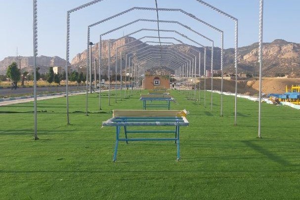 نصب وسایل ورزشی در بوستان پژوهش شهر ایلام