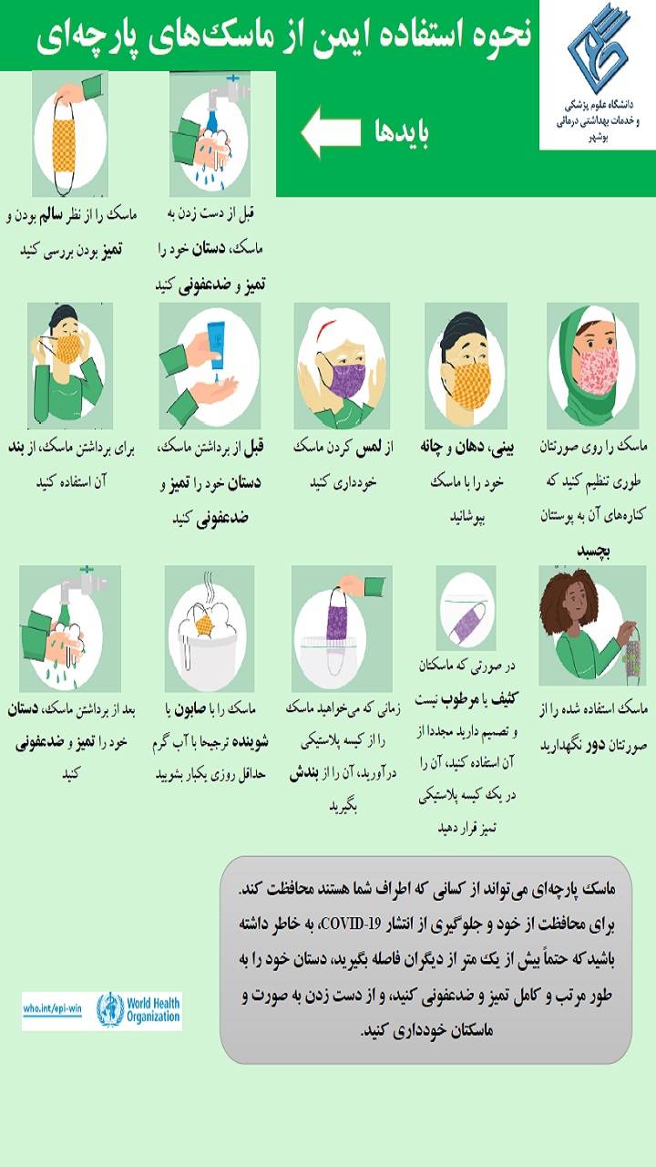 هنگام استفاده از ماسک پارچه&zwnj;ای چه نکاتی را رعایت کنیم؟