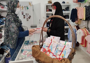 اهدای کتاب شهید مدافع حرم به بانوان بافقی