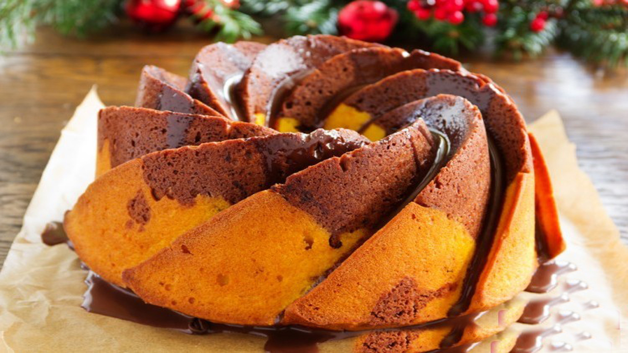 کیک مرمری نارنجی، زیبا و لذیذ + دستور تهیه