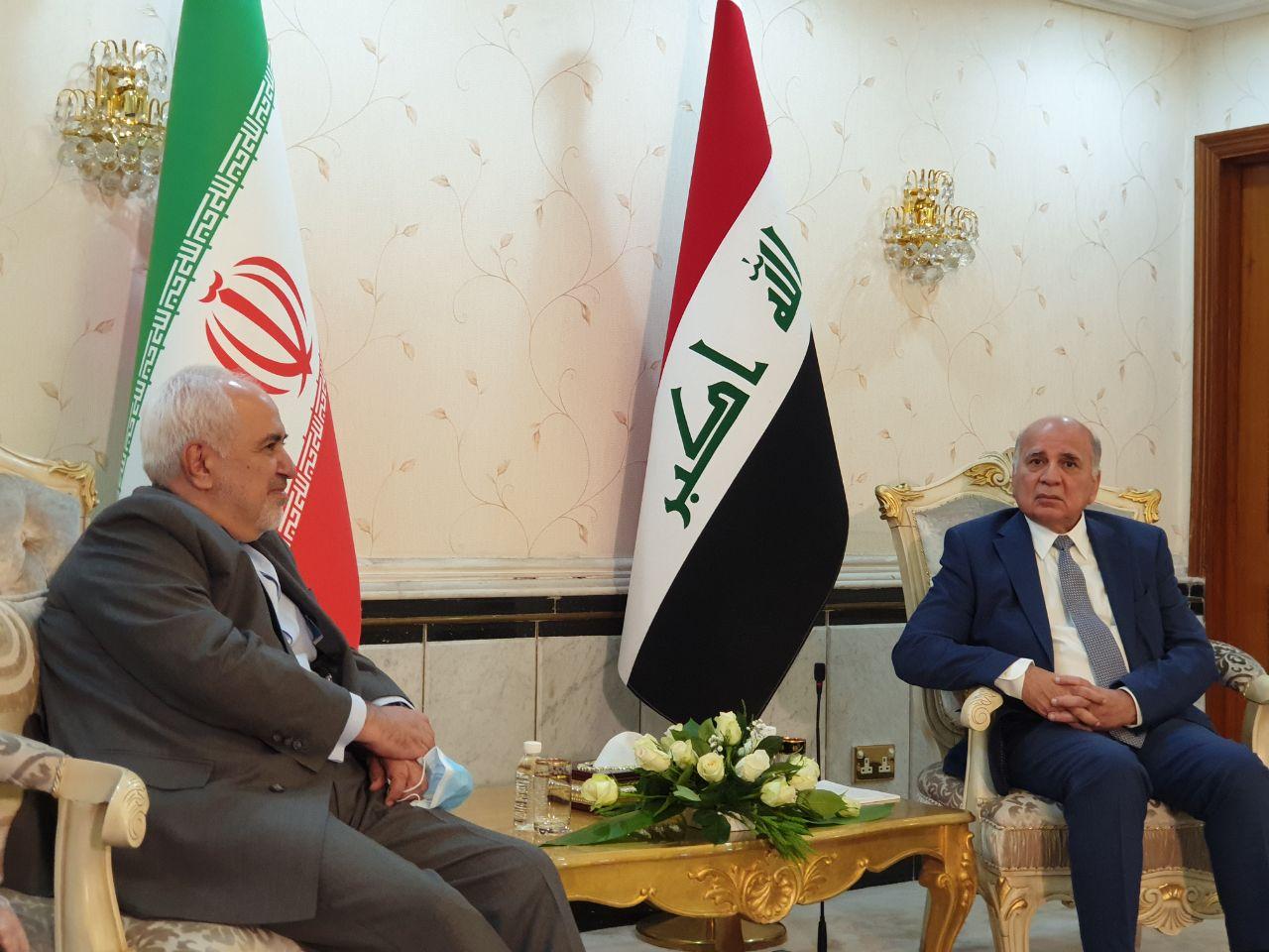ظریف با «فؤاد حسین» همتای عراقی خود دیدار کرد