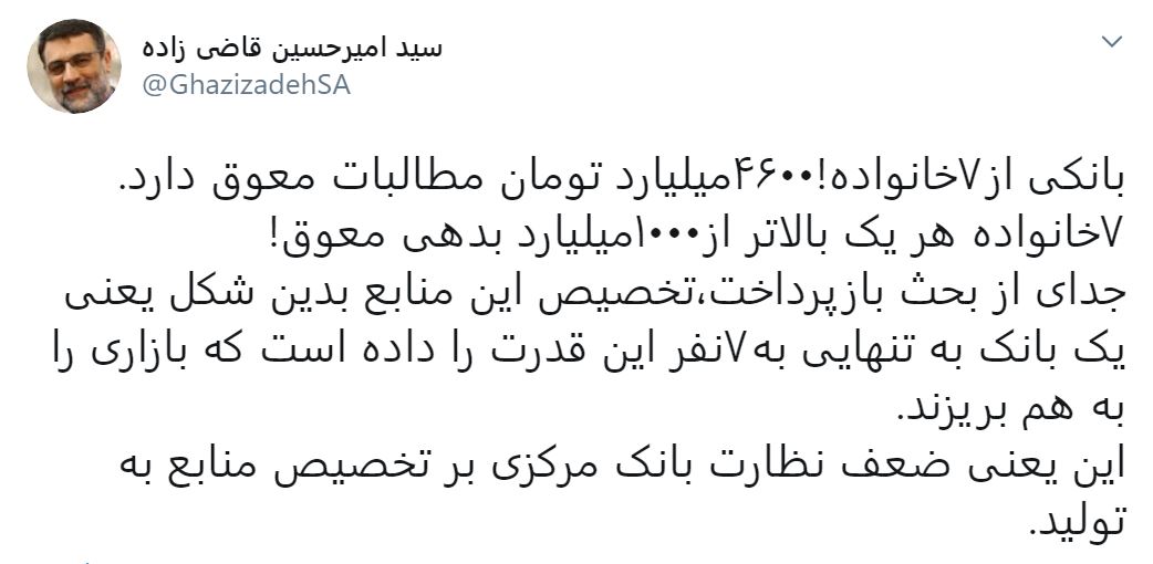 ضعف نظارت بانک مرکزی بر تخصیص منابع به تولید
