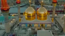 نصب سایبان‌ها در صحن‌های اصلی حرم امام رضا (ع) + فیلم