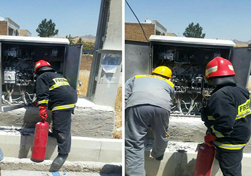 آتش گرفتن تابلوی برق در مهاباد