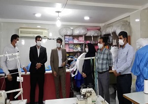 بازدید مسئولان از تعاونی‌های تولید ماسک در اندیمشک