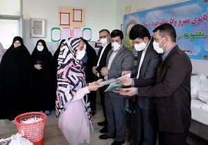 تجلیل از دانش آموزان دختر جهادگر در عرصه تولید ماسک