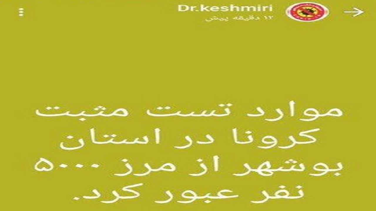تعداد مبتلایان کرونا در بوشهر