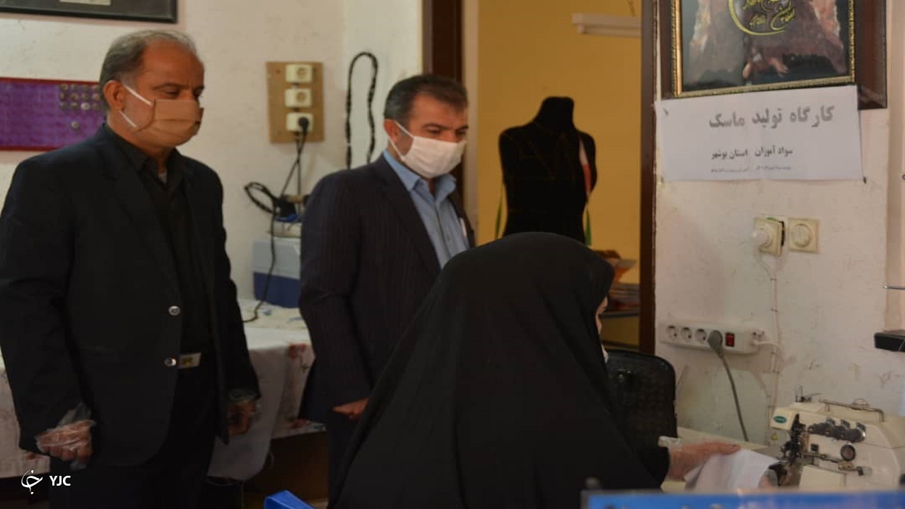 سوادآموزان بوشهری ماسک ساختند