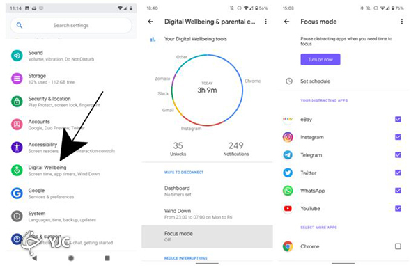 برنامه Digital Wellbeing