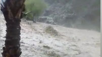 جاری شدن سیل در منطقه هنزران + فیلم