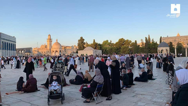 تصاویر حضور فلسطینی&zwnj;ها در مسجد الاقصی برای اقامه نماز عید قربان