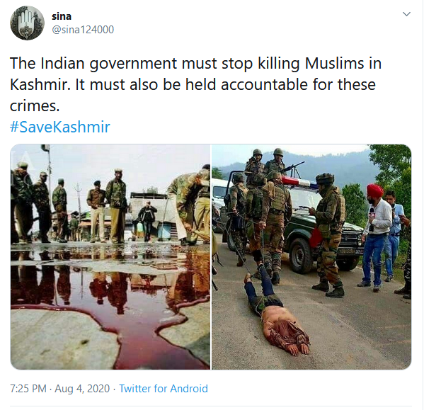 اعتراض کاربران به اِشغال کشمیر با داغ کردن #save Kashmir