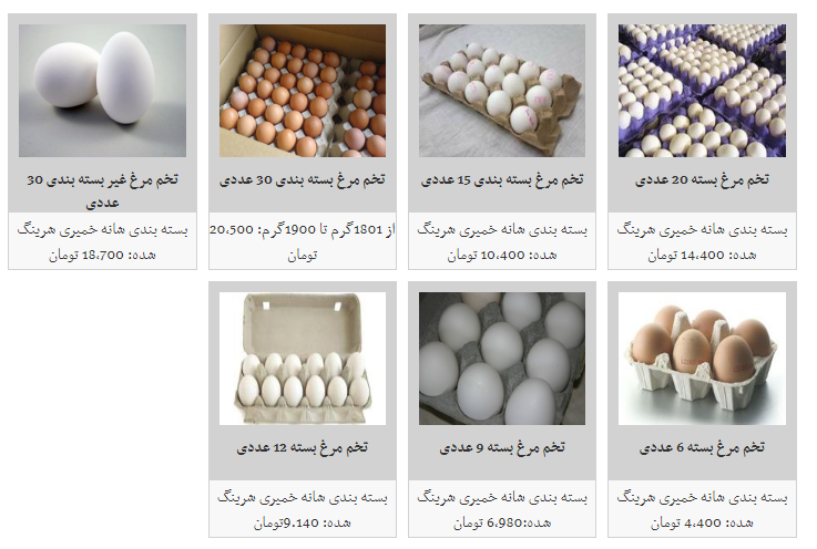 نرخ مصوب تخم مرغ در میادین میوه و تره بار