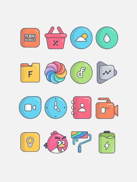 دانلود Olympia &ndash; Icon Pack 1.4 &ndash; آیکون پک کارتونی مخصوص اندروید