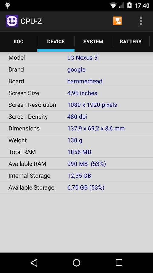 دانلود CPU-Z Premium 1.36 &ndash; شناسایی سخت افزار گوشی های اندروید