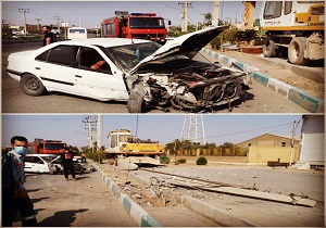 مصدومیت مرد ۳۵ ساله در پی برخورد با تیر برق