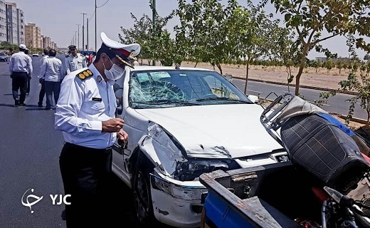 حضور پلیس در صحنه تصادف