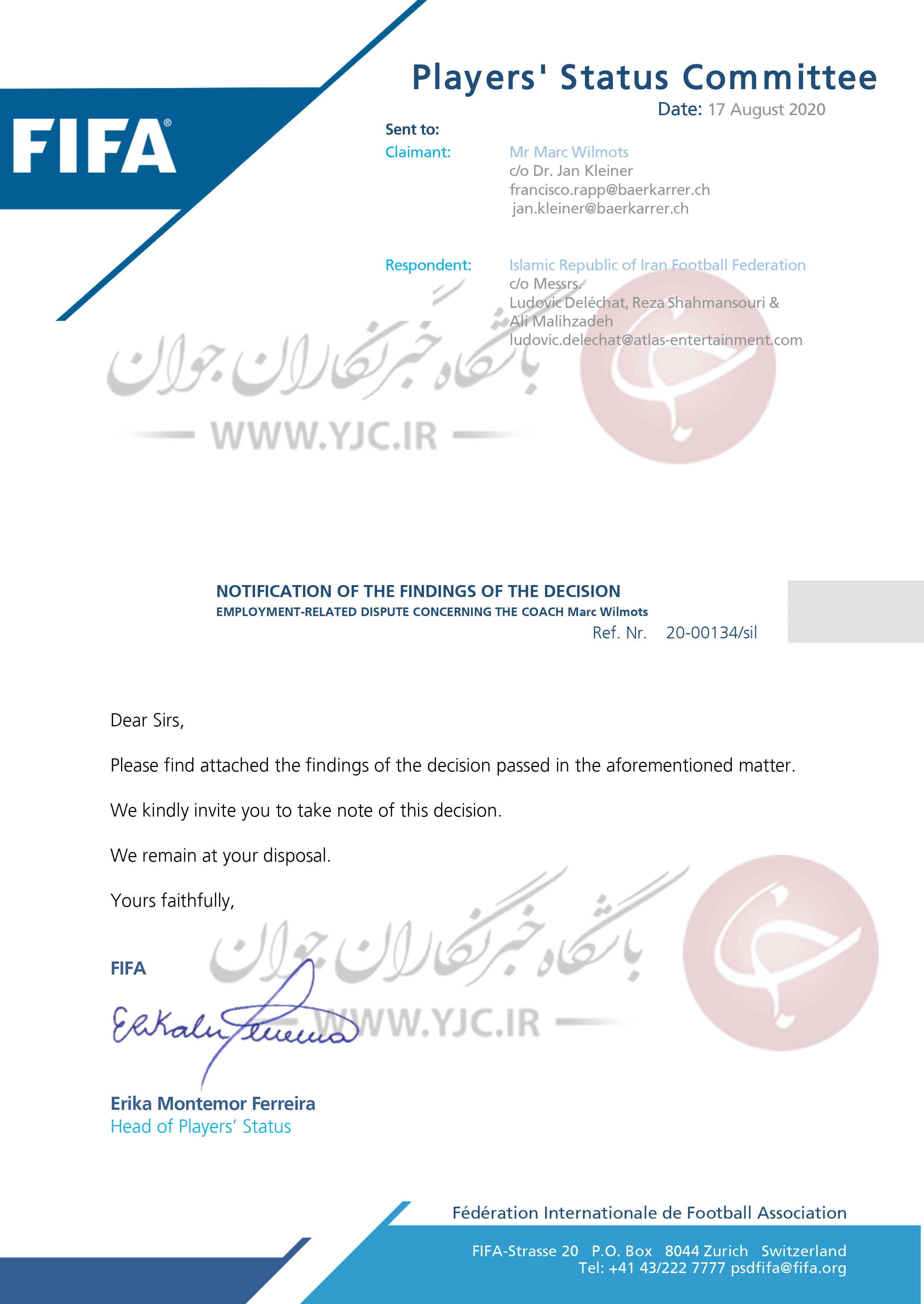 رای جنجالی فیفا به وکیل فدراسیون فوتبال ابلاغ شد/ شکایت ایران به دادگاه CAS