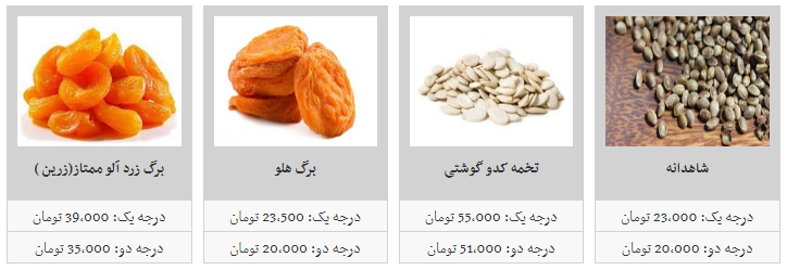 انواع خشکبار در میادین میوه و تره بار چقدر است؟
