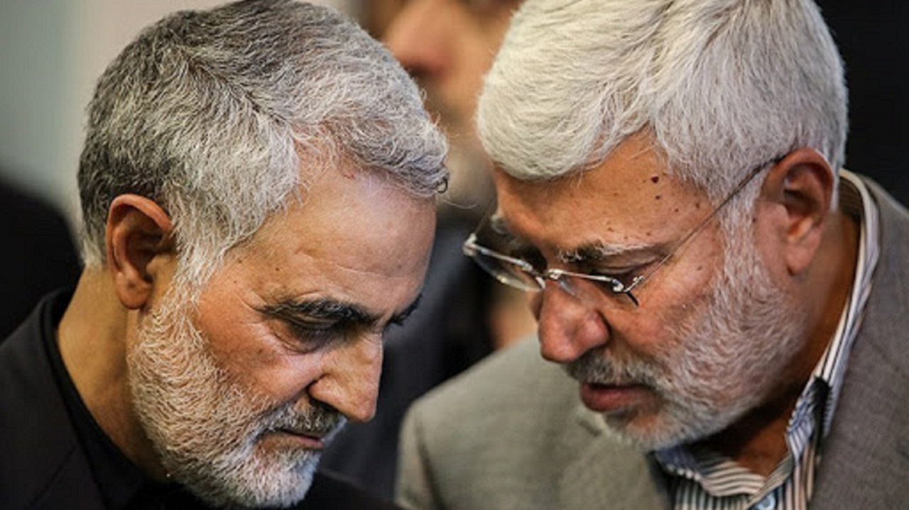 حاج قاسم سلیمانی و ابومهدی المهندس در مراسم دعای عرفه