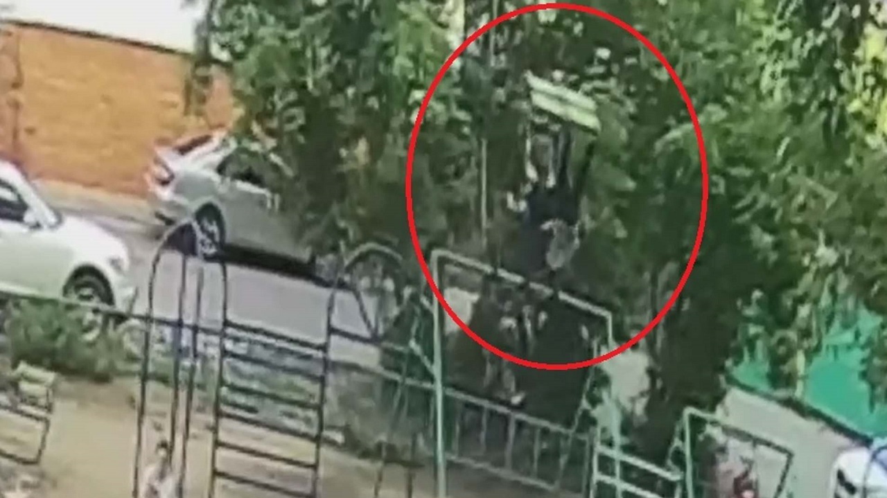 لحظه پرتاب دو نوجوان هنگام تاب بازی خطرناک در پارک!