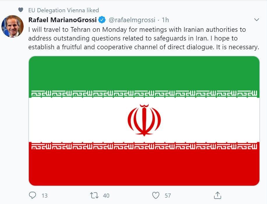 گروسی سفرش به تهران را تایید کرد