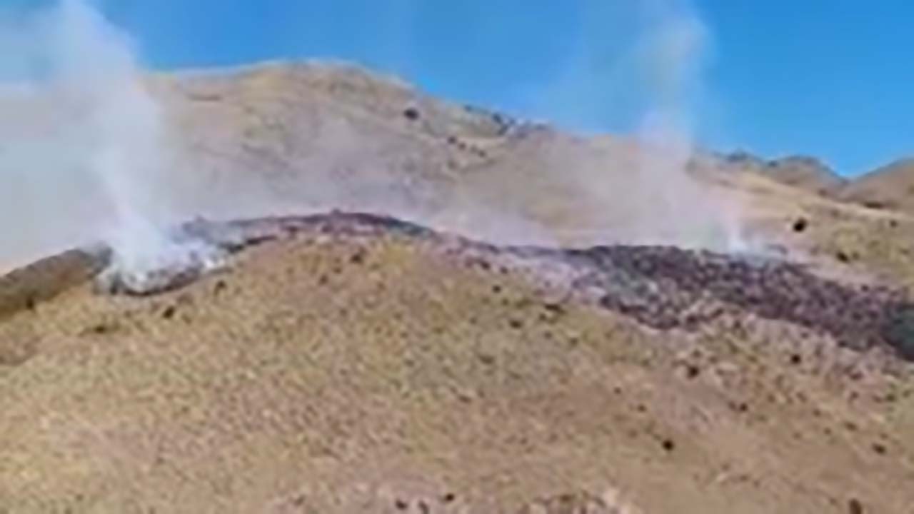 آتش‌سوزی منابع طبیعی در روستای آق‌بلاغ  + فیلم